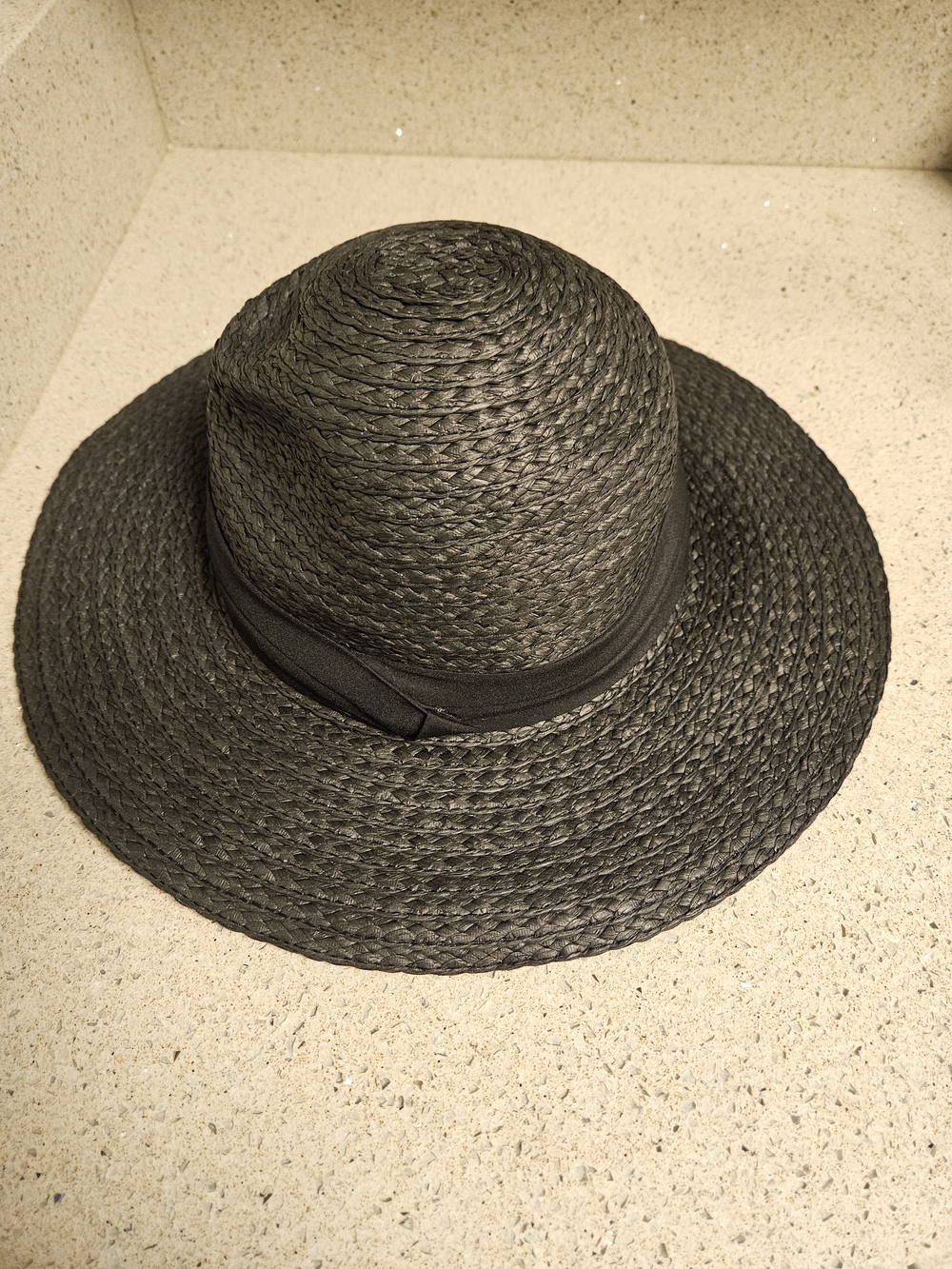 torrid Black Braided Straw Sun Hat with Band